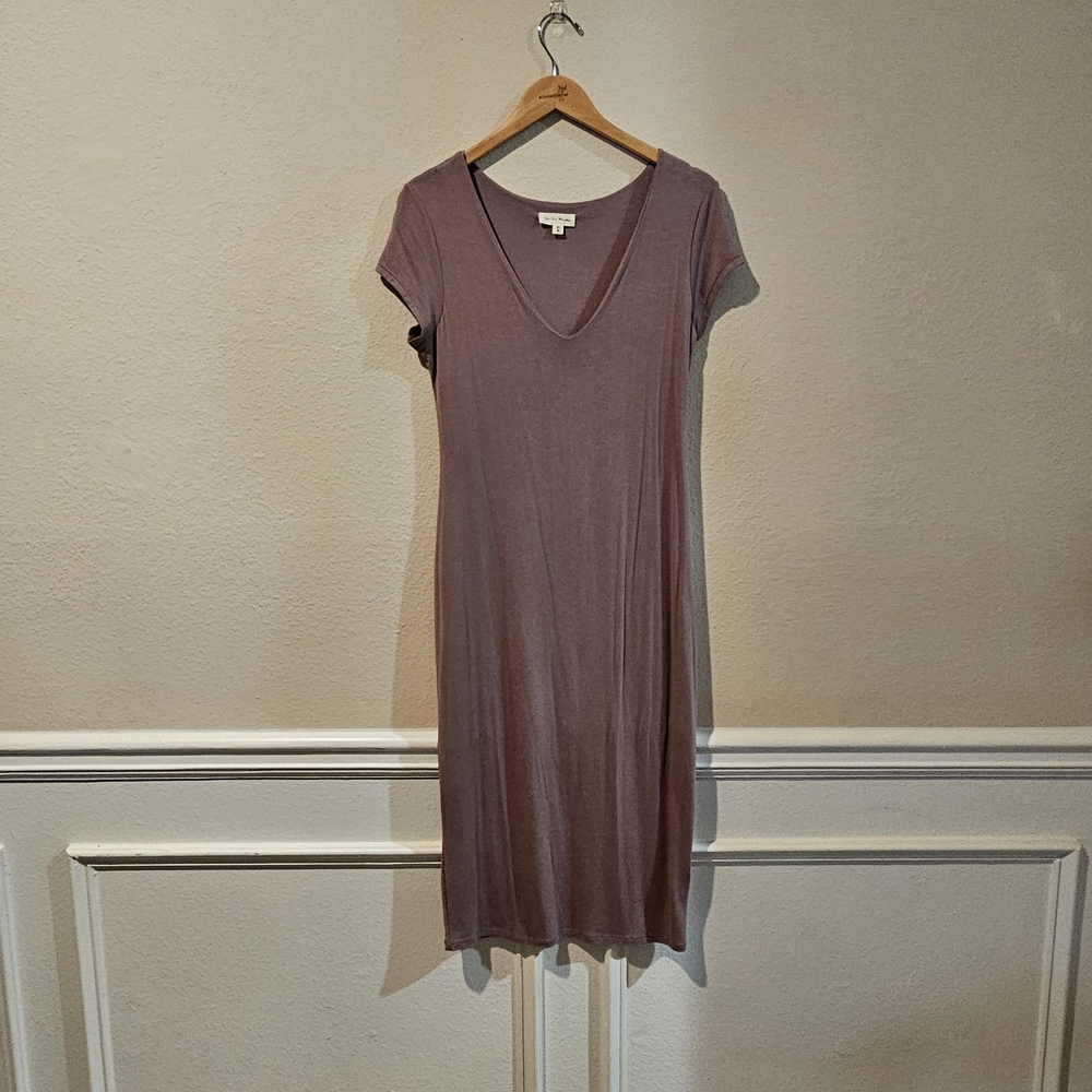 See You Monday Mauve V-Neck Dress